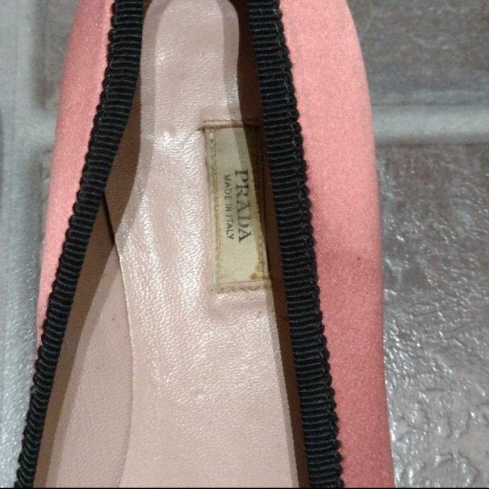 PRADA Ballerina RoseSilk Leather Bows Beads Sequins Square Toe kitten heel 37 - Picture 3 of 9